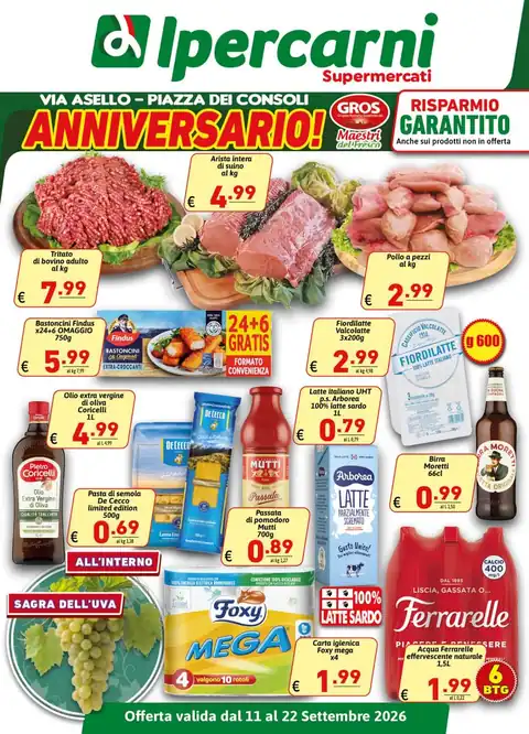 Ipercarni · Anniversario Gros · via Claudio Asello